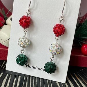 New Holiday Drop Crystal Ball earrings